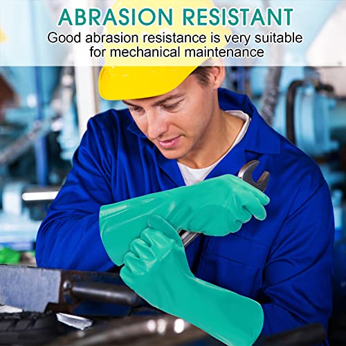 Image of Potchen 10 Pairs Chemical Resistant Gloves 15 Mil Nitrile Gloves,Medium