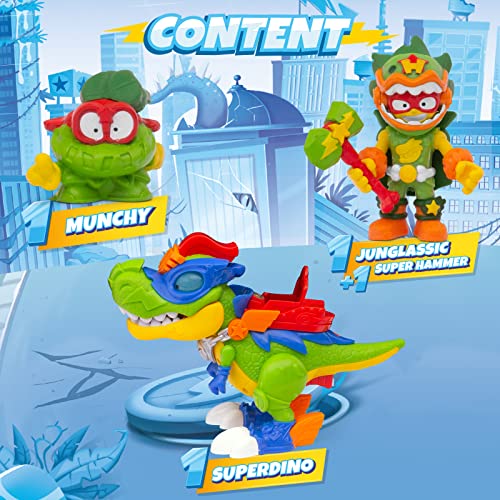 SUPERTHINGS H-REX Superdino – Articulated Hero Dinosaur with Lights and Sound Effects, 1 Exclusive Kazoom Kid and 1 Exclusive SuperThing