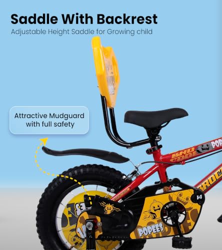 Image of BROCODE Kids Cycle for 2 to 5 Years Boys and Girls 14T Cycle for Kids with Training Wheels Front Basket High Tensile Steel Frame Adjustable Seat Single Speed Bicycle Professional Assembling Required