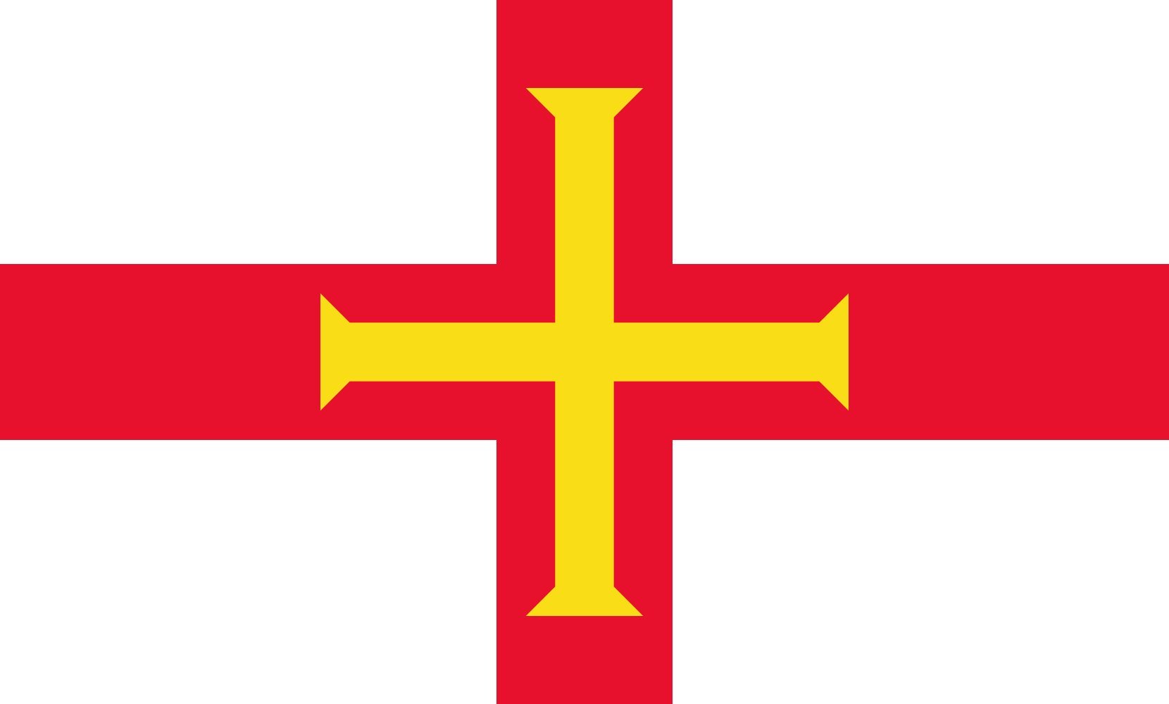 magFlags Raum-Fahne mit modernem verchromtem Fahnenständer und Marmor-Fuß | Flagge: Guernsey (Kanalinsel) 90x150cm | Höhe: 230cm
