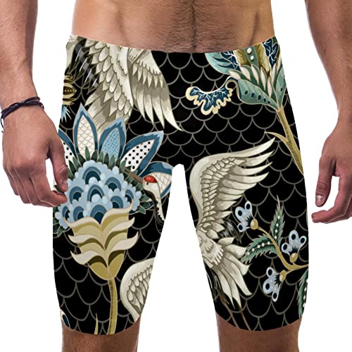 Pantalones cortos de natación para niños con diseño étnico de grúas