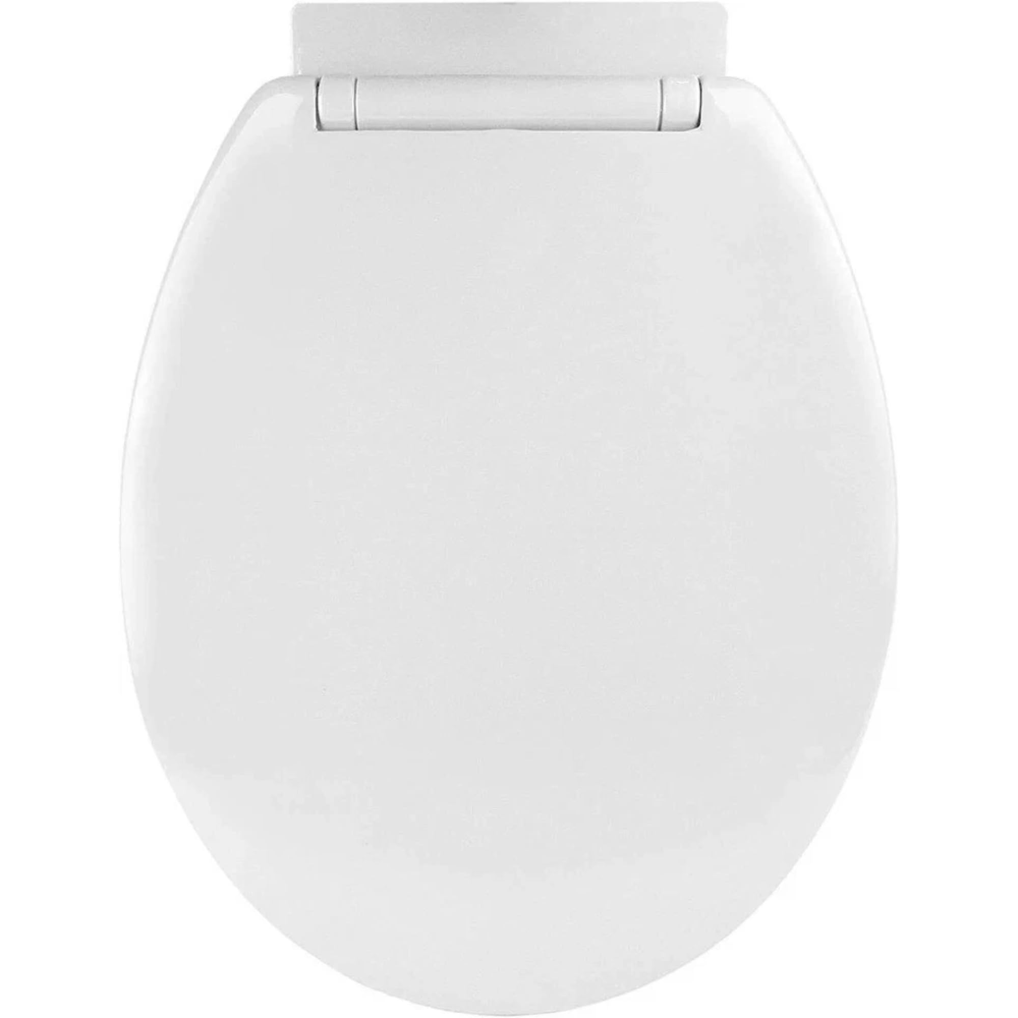 Universal Soft Close Toilet Seat Oval White Plastic Bathroom WC Lid with Quick Release & Easy Fitting (White)