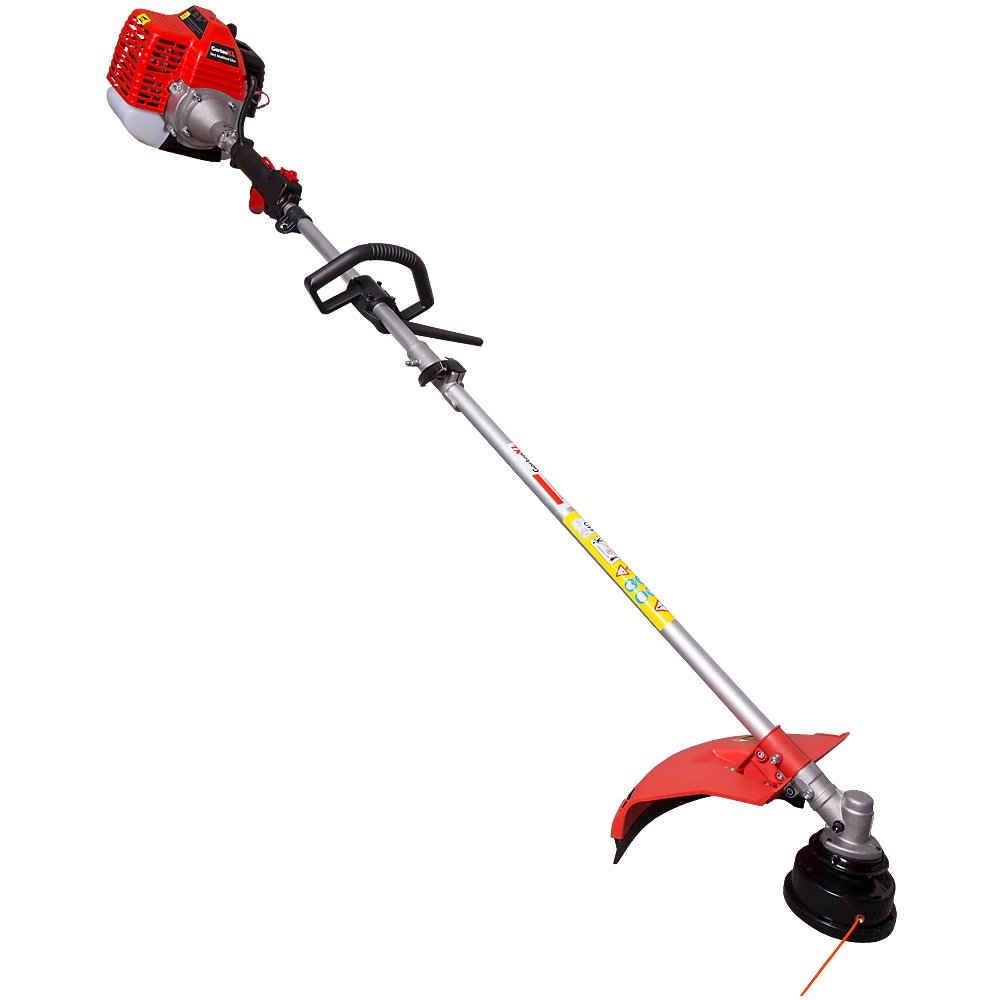 IPOTOOLS Desbrozadora 5 en 1, 52 cc, 3 CV, gasolina, desbrozadora, bobina de hilo, 3 dientes, correa de mochila, sierra de podar, cortasetos, certificado TÜV