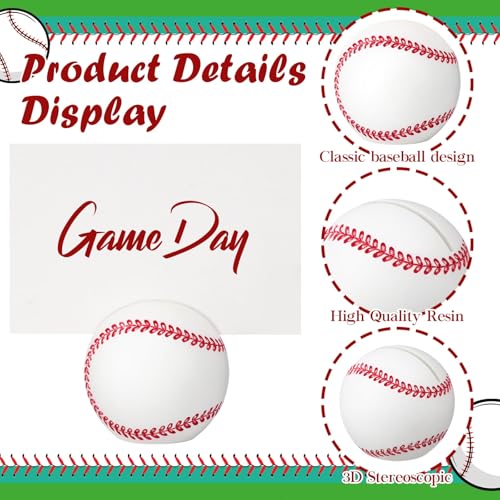 Image of Leinuosen 24 Pcs Resin Baseball Base Centerpieces Place Card Holder Baseball Shaped Table Number Holder Name Place Photo Stand for Sports Events Wedding Party