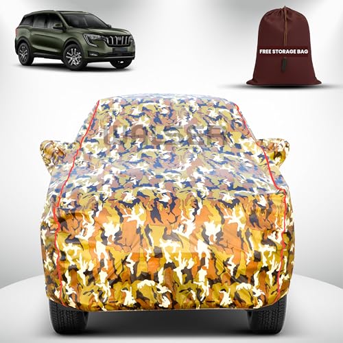 Image of Walser Waterproof Car Cover for Mahindra XUV 700 | All-Weather Full Car Body Protection | with Mirror & Antenna Pocket | Dustproof, Windproof & Anti-Scratch Lining, Camouflage