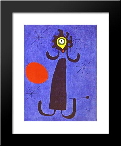 Woman in Front of The Sun 20x24 Framed Art Print by Miro, Joan