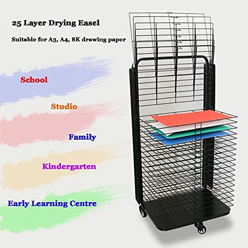 Omoons Drying Racks,Wire Oiling Art Drying Rack, 25-Layer Oiling, Magazine Work Display And Storage, Office Folder Bookshelf/B/25 Floors #TOP3
