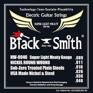 Black Smith 9-46 Jeu de Cordes pour Guitare électrique - Les Beatles, Paul McCartney, John Lennon, RIngo Starr, George Harrison