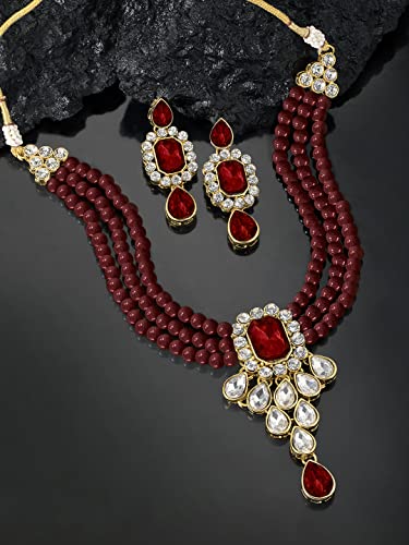 Image of Peora Crystal Faux Pearl Jewellery Gift Set for Women