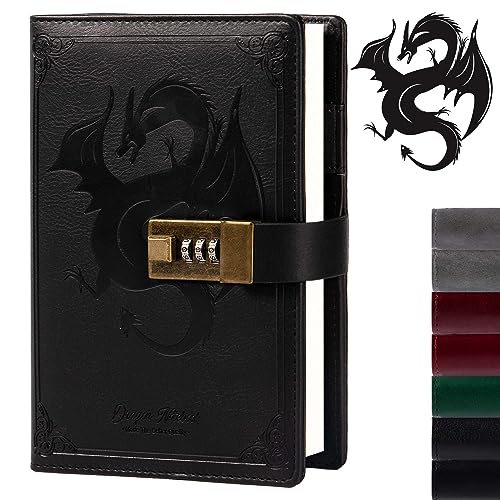 Carnet de notes en cuir Dragon rechargeable, l'idée cadeau idéale pour homme et femme