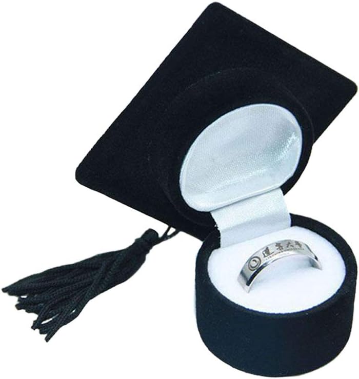 Amazon.com: Getname Necklace Custom 2 Text Graduation Cap Ring Box ...
