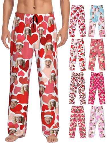 Custom Pajama Pants Custom Pajamas with Face Photo Personalized PJ Pants Christmas Valentine's Day Funny Gifts for Men Women