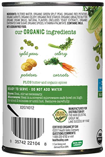 Health Valley Organic Soup, Split Pea, 15 Ounce (Pack of 12)