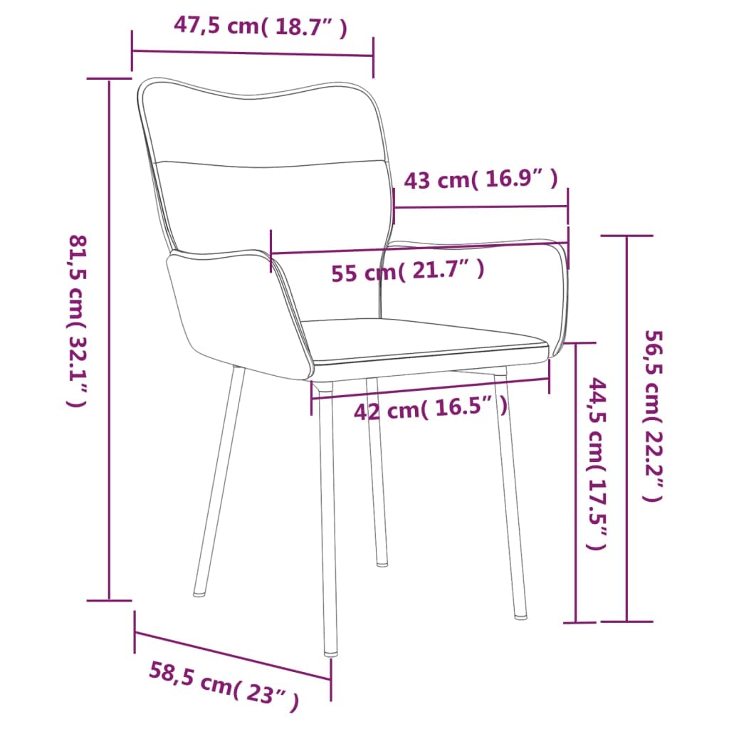 Krzesła do jadalni, 2 szt., ciemnoszare, aksamitne, tapicerowane, z podłokietnikami, ergonomiczny, metalowy stelaż, 55 x 58,5 x 81,5 cm, do kuchni, salonu, jadalni, nowoczesne wzornictwo