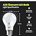 Hrsovii A19 Clear Incandescent Rough Service Light Bulb, 100 Watt Incandescent Light Bulbs, A19 100 WATT Bulbs ，100 Watt, 2700K Soft White, E26 Medium Base, 110-130V (2 Pack)