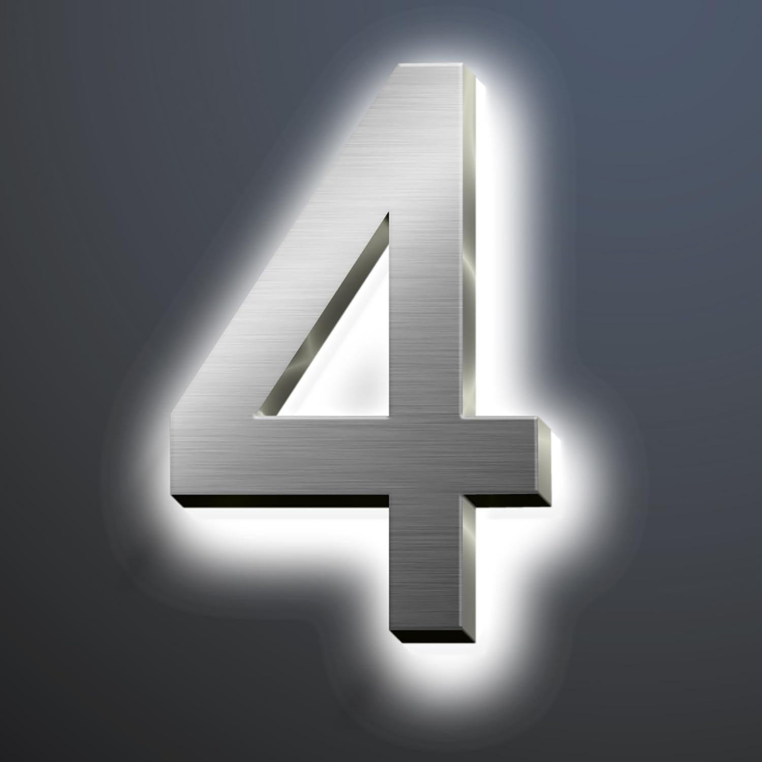 Backlit LED Address Numbers For Outside 12", Illuminated House Numbers For Outside, Modern Lighted Address Signs For House, Day And Night, Brushed