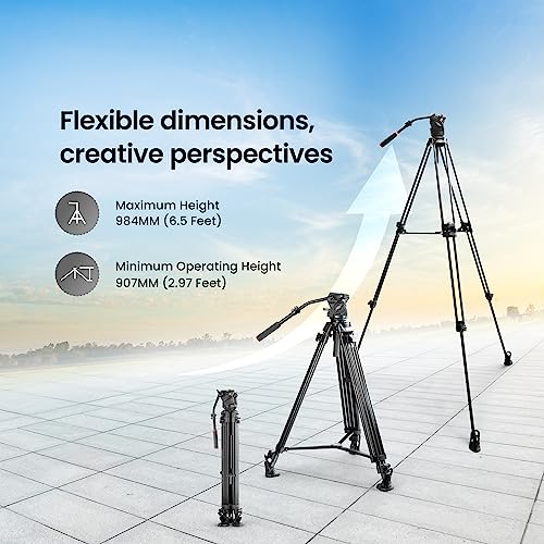 Image of DIGITEK (DPTR 7080 VD) 5.25ft Platinum Heavy Duty Tripod with 2 Way Adjustable Pan Head, Magnesium Aluminum Alloy Chassis, Lightweight with 15kg Max Load, Carry Bag, Ideal for Digital Video Cameras