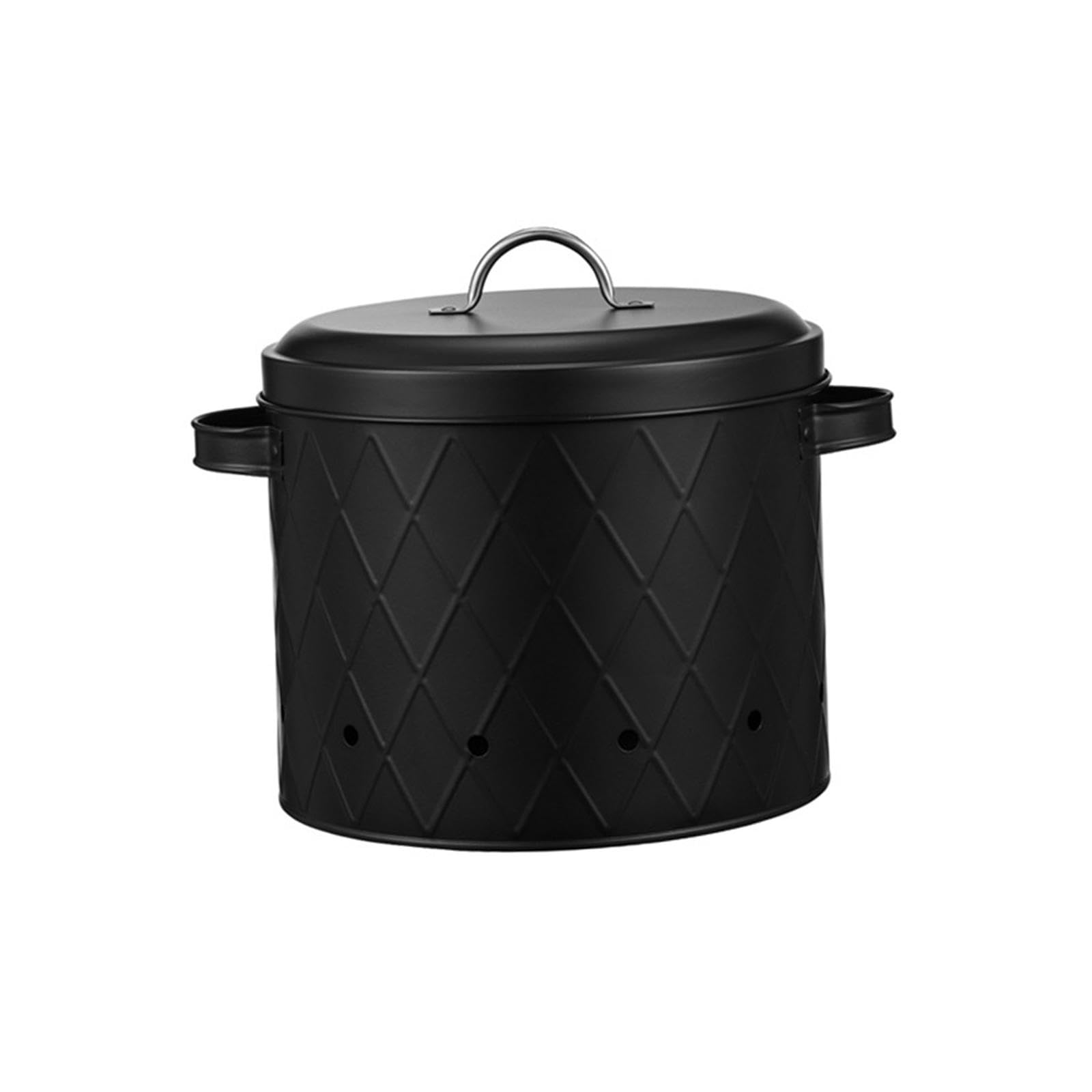 LOVIVER Kartoffel Zwiebel Knoblauch Topf, Atmungsaktive Metallbox, Gemüse Aufbewahrungsdose, Lebensmittelbehälter Eimer für Picknicks, Outdoor Aktivitäten, La, Schwarzer
