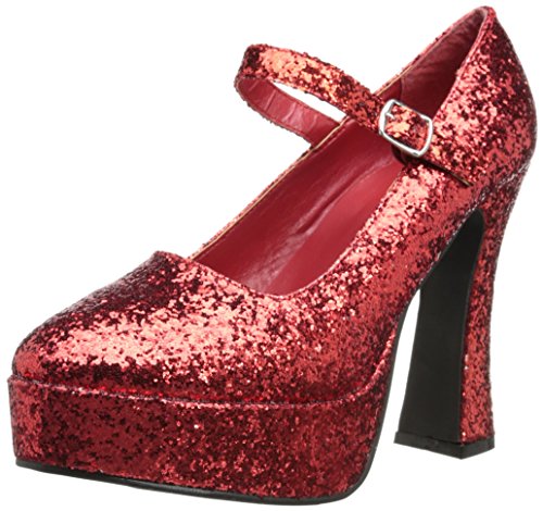 Ellie Shoes Women's 557 Eden G Glitter Maryjane Platform Pump, Red Glitter, 8 M US