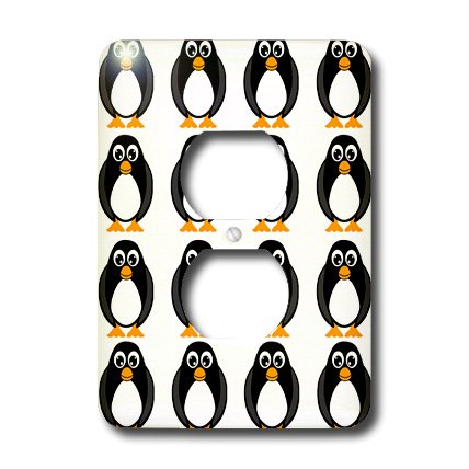 Pingüino estampado blanco placa de enchufe doble decorativa estilo nórdico moderno 3