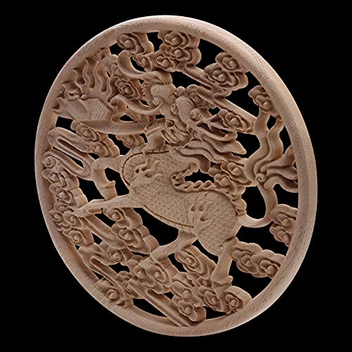 Applique en bois non peint décalcomanie fleur pour meubles d'angle B149
