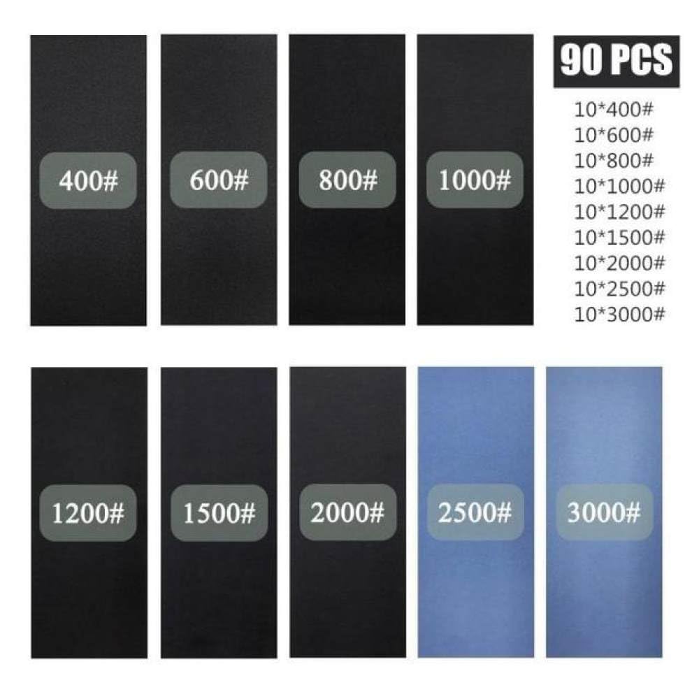 Set di carta vetrata 1000/2000/3000/5000/7000 Carta abrasiva a grana Carta vetrata ad acqua/abrasiva per legno Lucidatura di metalli Automotive, Stile K, 1