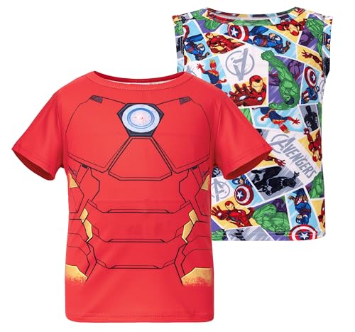 Image of Disney Marvel Spiderman Cars Stitch Star Wars Mickey Boy /Girl T-Shirt&Tank Top Set 2Pcs Short&Sleeveless Shirt Kid Cloth 2-9Y
