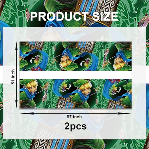Image of 2Pcs Zeldas Tablecloth Disposable Tablecover Birthday Party Supplies and Decorations for Kid Boy Baby Shower Rectangle Tables 70 inchX42 inch,2 Pack