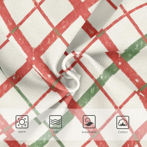 Girls' Panties Comfort Color for Kids Red Green Plaid in Sizes 2T,3T, 4T, 5T, 6Y and 8Y3