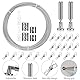 Wall Mount Set 5M, Stainless Steel Curtain Wire,Seilspanngarnitur, Wäscheleine mit 20 Metall Clips, Gardinenseil Vorhang Seilspanngarnitur Gardinen, für Vorhang,Wäscheleine, Duschvorhänge,Fotos