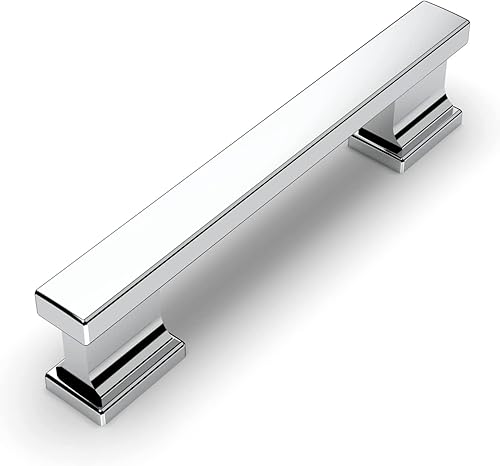 Miniatura 19 de Amerdeco - Paquete de 6 tiradores de gabinete negro mate con orificio central de 6.25 pulgadas (160 mm), tiradores dorados para cajones, herrajes