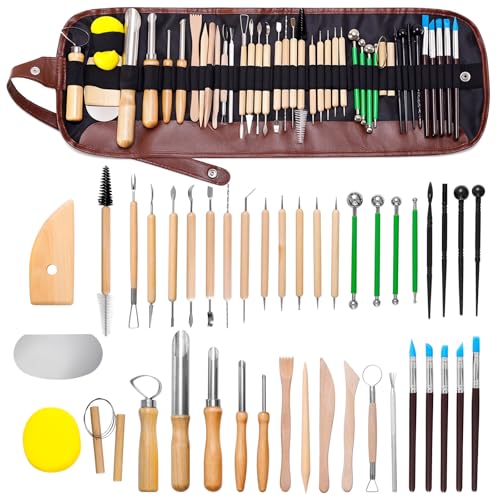 42 PCS Adult Clay Sculpting Tools Kit, All-in-One Pottery Tool Set for Carving, Molding & Shaping - for Adult Hobbyists and Artists