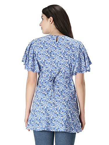 Image of ZUVINO Women's Maternity Feeding Top with Zip for Easy Nursing | Stylish Feeding Tops for Jeans | Maternity Short Kurti for Mothers | Trendy Prints On 100% Viscose Rayon.