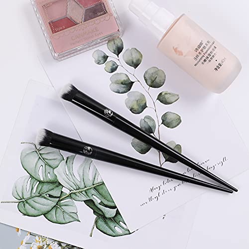 Energy Precision Concealer Brush Under Eye Nose Contour Foundation Brush For Liquid Cream Foundation Powder Eyebrow Concealer Blending Baking Buffing Vegan Premium Synthetic Makeup Brush Black #TOP6