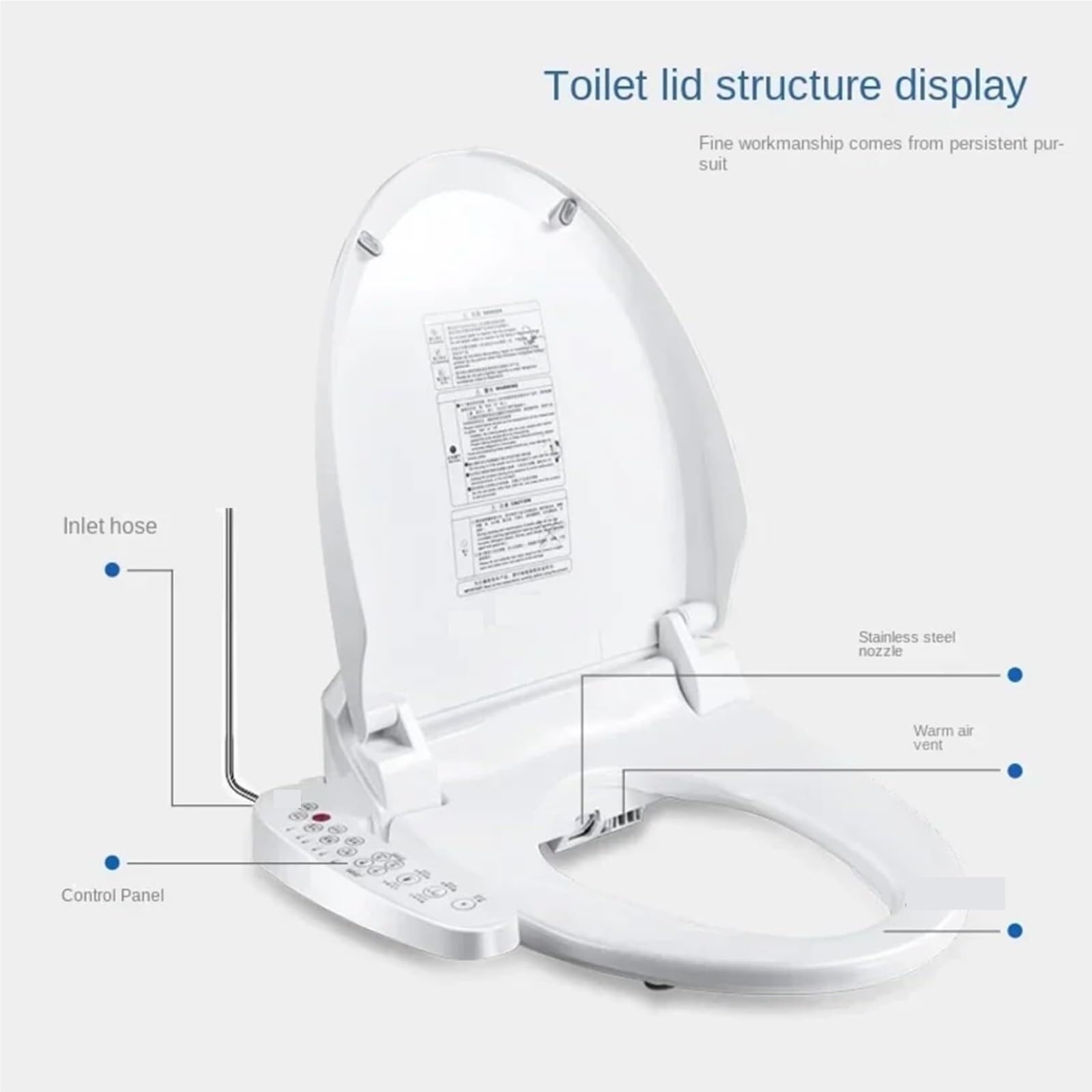 Baño Portátil, Calentador Automático Inteligente del Asiento De La Esterilización Tapa Inodoro, Secado Aire Caliente