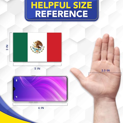 Image of Magnet Me Up Mexico Mexican Flag Car Magnet - 3x5 Inches - UV Printed Vinyl - Weatherproof, Durable Magnetic Decal - Patriotic Mexico Car Accessory - Fridge, Locker, Made in USA