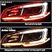 OPP ULITE Red Amber LED Strip Light 2Pcs 23 Inches 114 PCS Led Chip Dual Color Waterproof Car Flexible Led Driving Light Strip Switchback Headlight and Turn Signal Light Tube Easy Paste Install