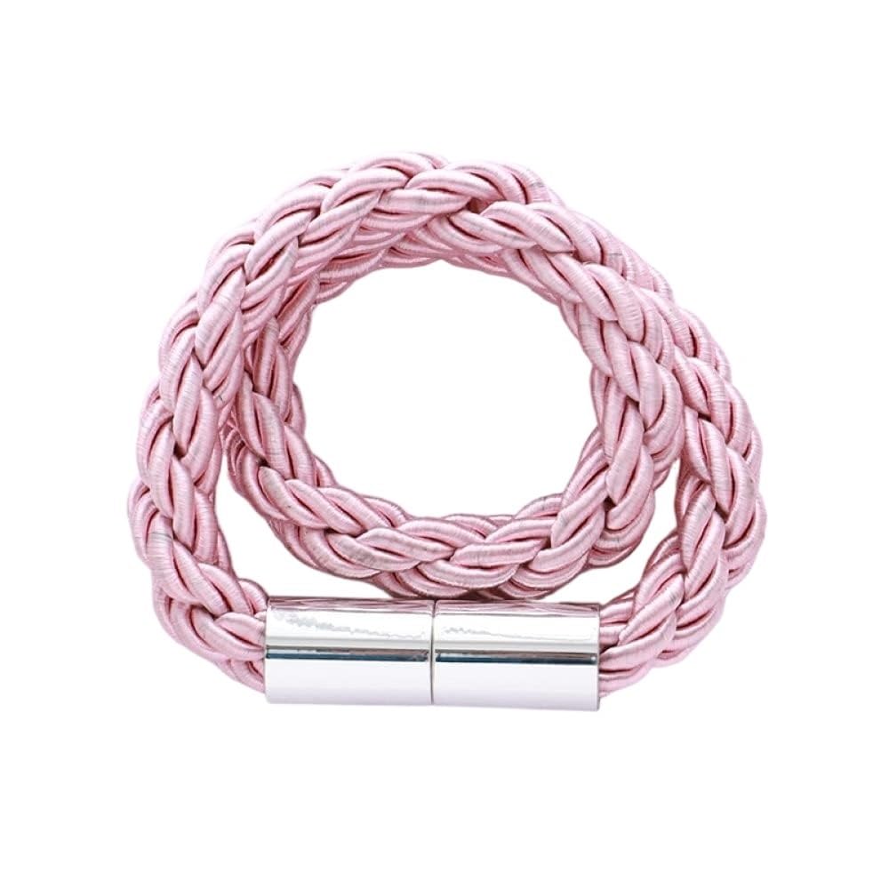 Curtain Tie Backs, Metal Curtain Magnetic Buckle Strap Creative Simple tiebacks Holders 2pcs(Pink)