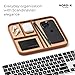 Nordik Leather Valet Tray - Sand Brown - Premium Vegan Leather Stylish and Organised Nightstand Tray for Men - EDC Catchall Tray for Keys, Watch, Wallet, Jewellery - Modern Bedside Caddy