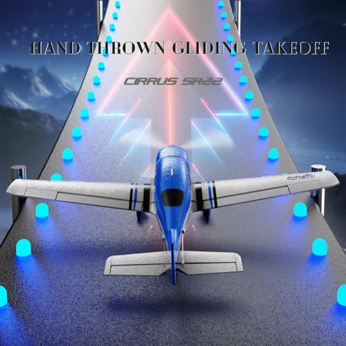 Image of QIDI 580 5-Channel Off-Road Aircraft 3D RC Plane One-Key Hanging Stunt Fixed Wing with Wind Resistant Flight Control for Beginner and Experienced Ready to Fly(Blue)