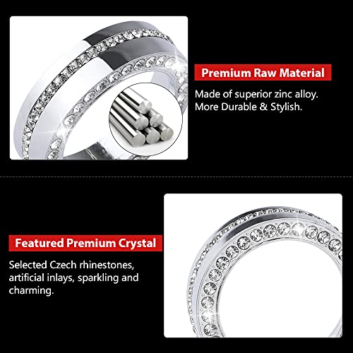 Pifoog Wrangler Accessories For Jeep Jl Jlu 2018-2022 Bling Ac Knob Covers Stickers Air Conditioner Switch Decals Car Interior Trim For Wrangler Gladiator Jt Crystal Zinc Alloy 3Pcs #TOP3