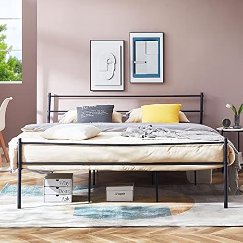 H.J WeDoo Bettrahmen Metallbett Gästebett Bettgestell aus Metall, Modern Jugendbett Cover