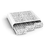 Mind Reader 'Anchor' Triple Drawer Single Serve Coffee Pod Holder, White Print