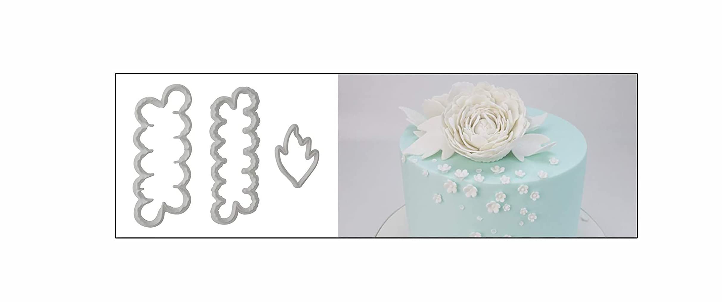 RKPM HOMES Easiest Carnation Ever Cutter for Cake Decorating Set of 3 (Carnation Flower Print) 1