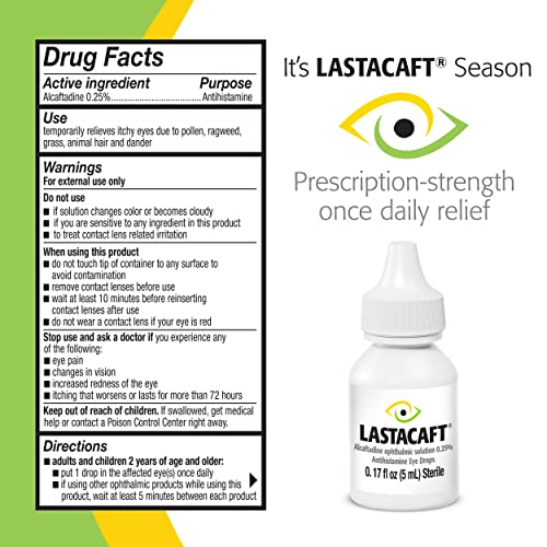 Lastacaft Once Daily Eye Allergy Itch Relief Drops, (1 Count) 60 Day Supply, Amazon Exclusive #TOP5