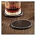 YAPISHI Coaster for Drinks with Holder, Set of 6 PU Leather Drink Coasters Coffee Tea Cup Pads Round Brown Table Mat for Home/Office/Kitchen/Bar, Protect Your Furniture from Scratch/Stains