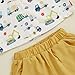 fhutpw Toddler Baby Boy Summer Outfit Tractor/Dinosaur Short Sleeve Button Down Shirt Shorts Suits Set 2Pcs Kids Clothes (Yellow, 12-18 Months)