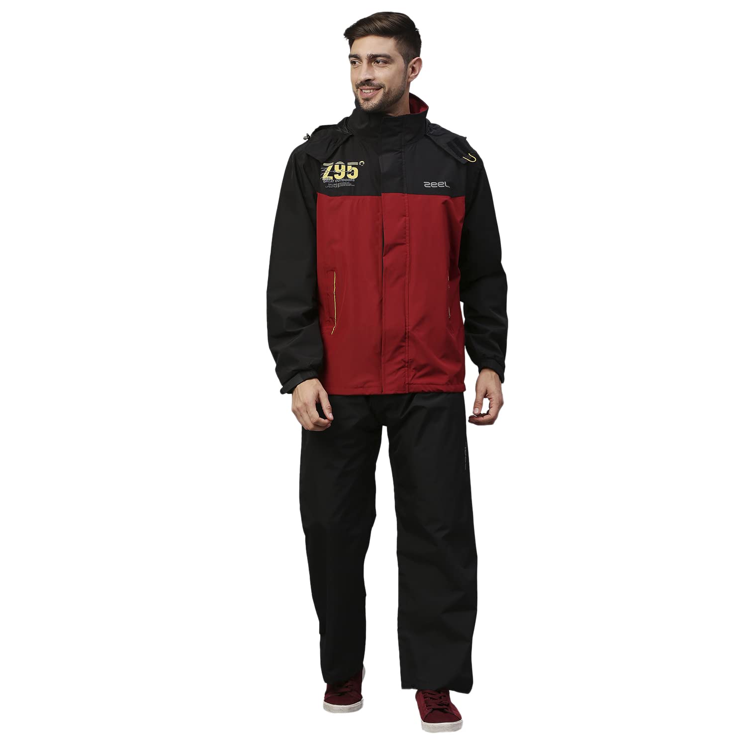 zeel Rain Coat for Men Waterproof for Bike Riders with Adjustable Hood along with inner pockets,Waterproof Double Layered Rainwear Suit with Polyester Jacket,Pants and Carrying Pouch,ZT5-picture-20