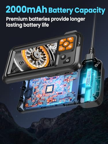 Vorth Endoscope Camera with Light, 4.3\" IPS Screen 1080P Tools Borescope with 8 LED Lights,Semi-Rigid Cable Snake Camera, IP67 Waterproof Sewer Inspection Men Tool - 16.5FT-Dual Lens