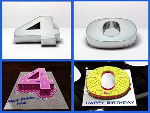 Small Number Four & Zero Birthday Wedding Anniversary Cake Tin – 10” x 8” (3” deep) Each Cake tin